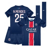 Dětský fotbalový dres Paris Saint-Germain Nuno Mendes #25 2024-25 Domácí Krátký Rukáv (+ trenýrky)